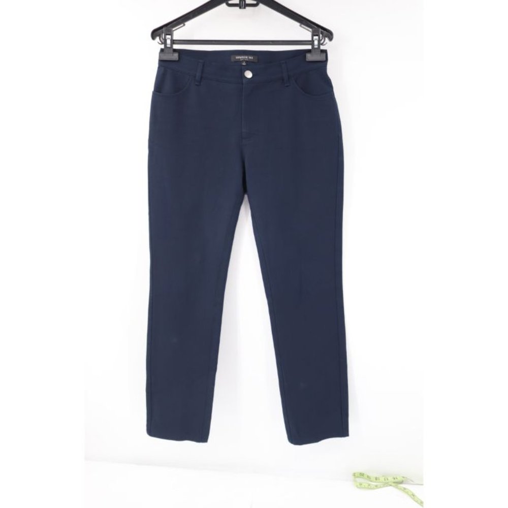 lafayette 148 pants Womens 2 flat front navy chino cotton blend pockets